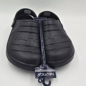 Nautica Fleece Lined Crocs - Size 6Y/ 8 W Black